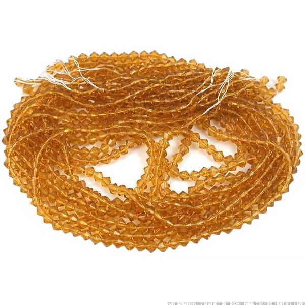 Bicone Faceted Fire Polished Chinese Crystal Beads Topaz 4mm 30 13" Strands