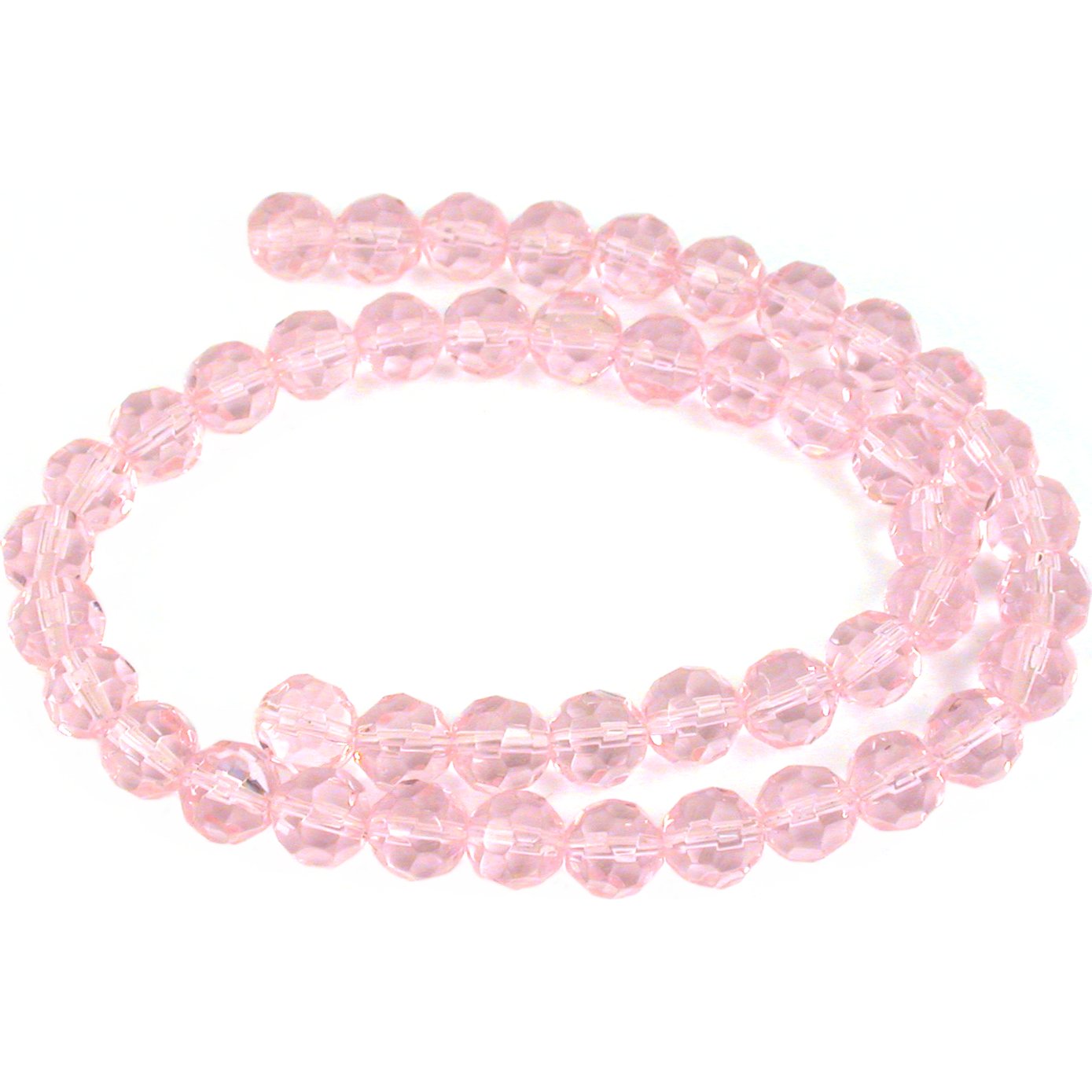 Pink Faceted Round FP Chinese Crystal Beads 8mm 5 St