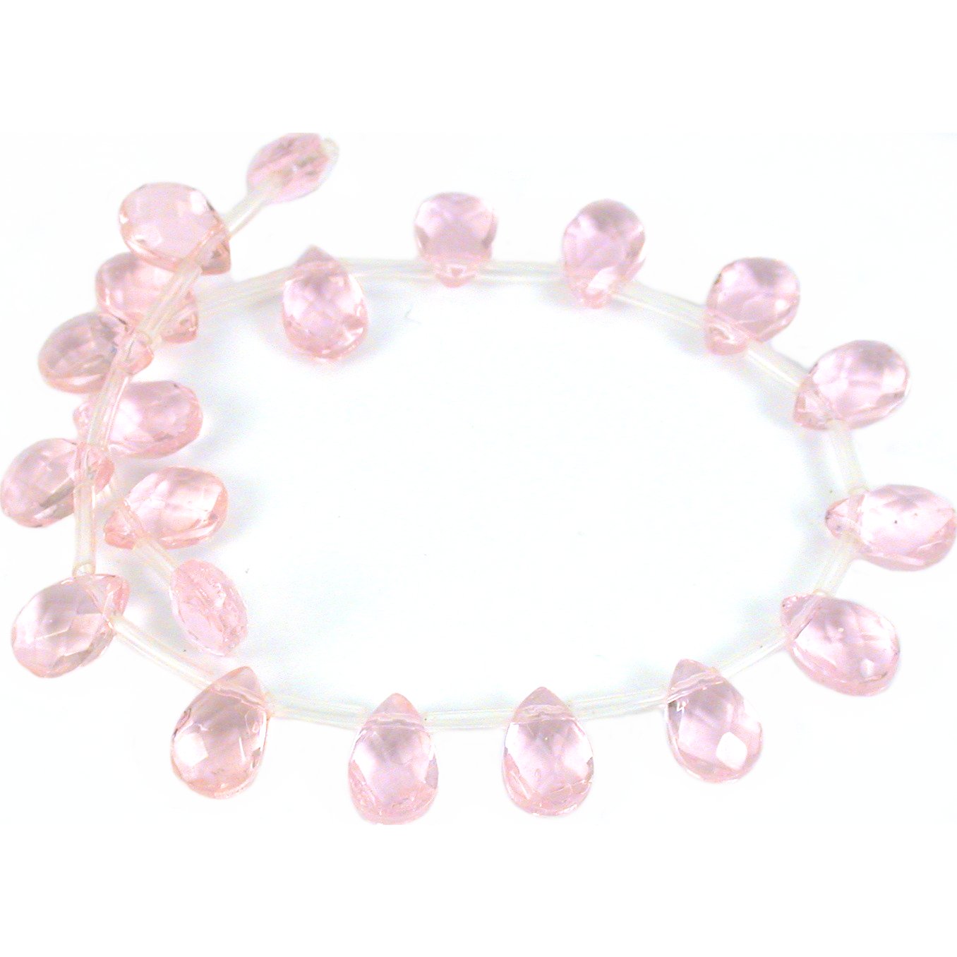Pink Faceted Teardrop FP Chinese Crystal Beads 9mm 5 St