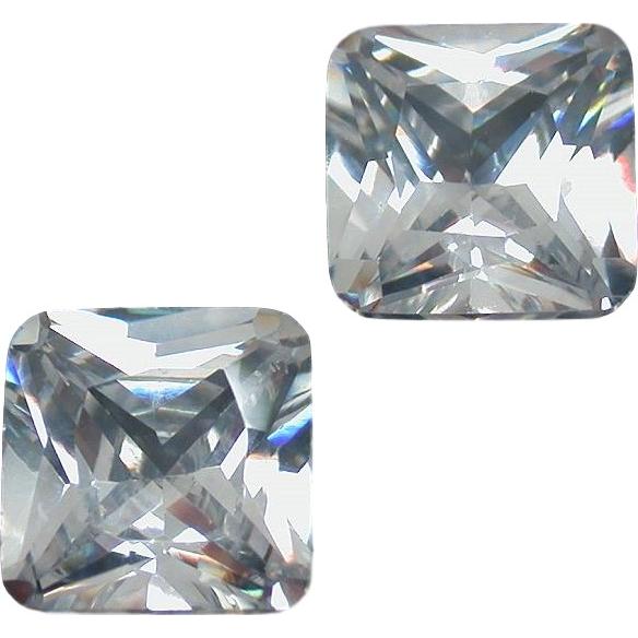 Cubic Zirconia Square 6x6mm 2Pcs