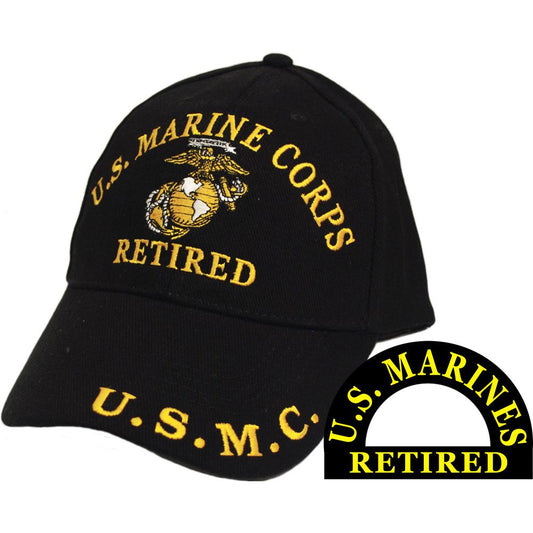 U.S. Marine Corps Retired U.S.M.C. Hat Cap Black