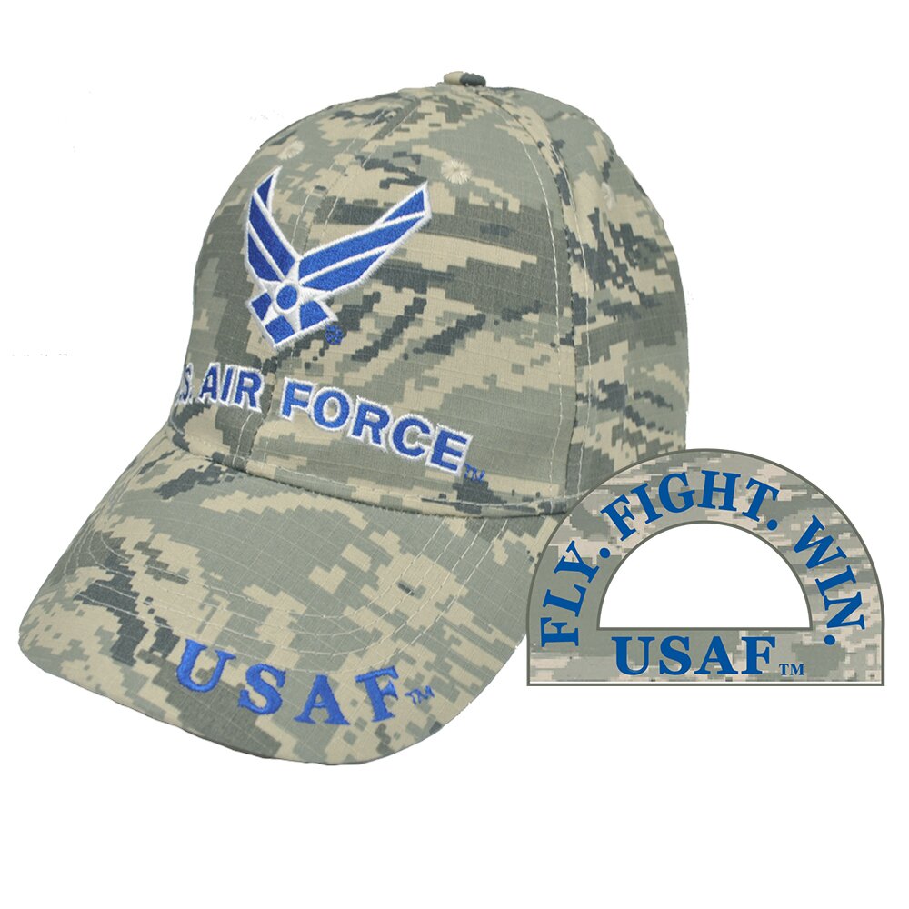 CP00409 Camo U.S. Air Force "Fly. Fight. Win." Cap w/ Embroidered Symbol