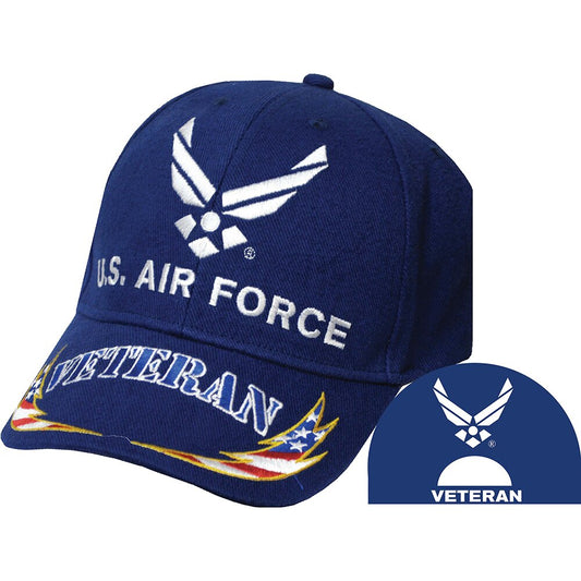 CP00410 Blue U.S. Air Force Veteran Cap w/ Embroidered Symbol
