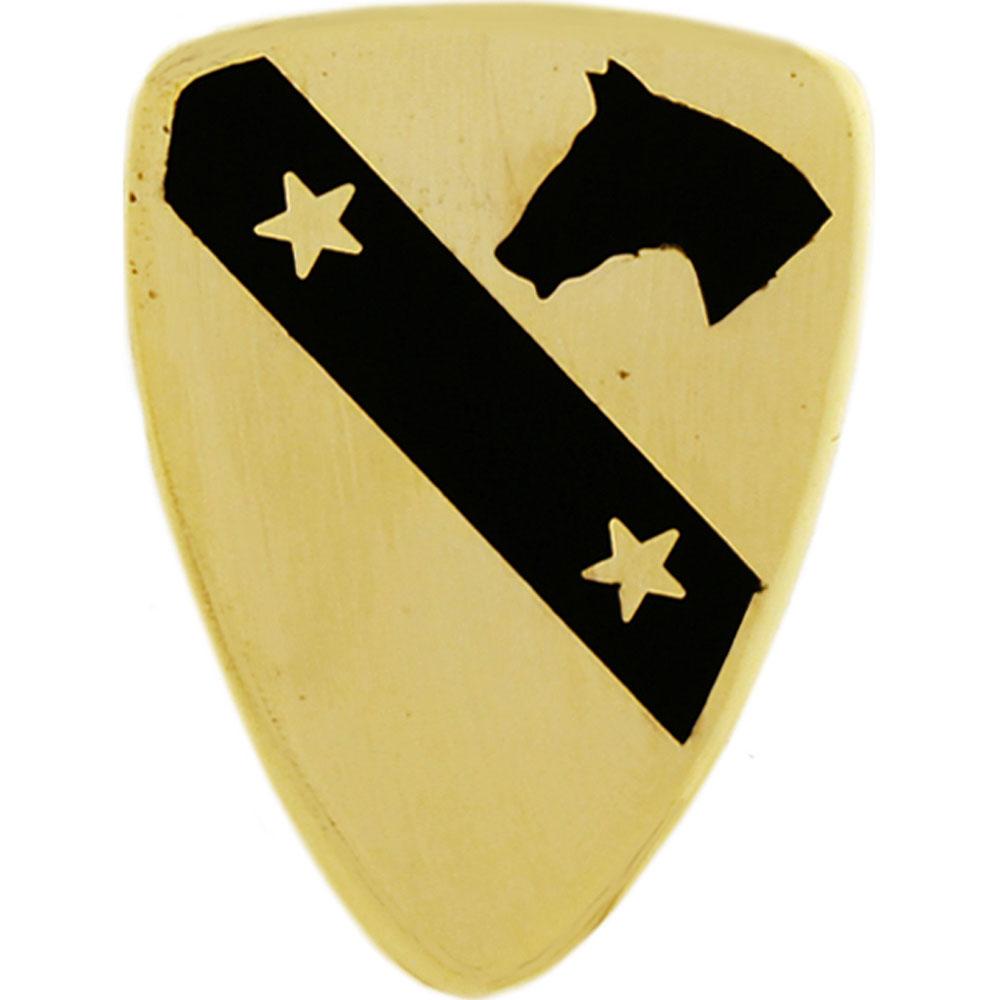 U.S. Army 1st Cavalry Pin Gold Plated 1"
