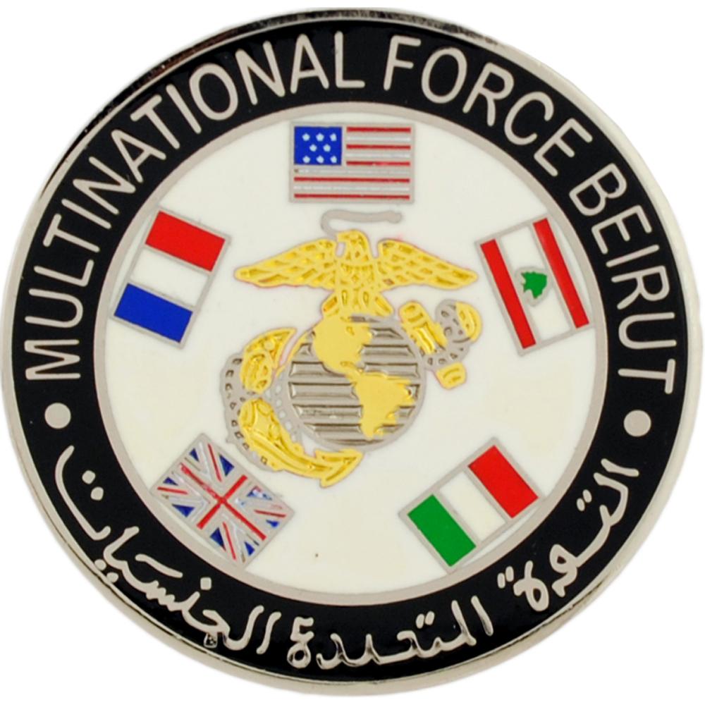U.S.M.C. Multinational Force Beirut Pin 1 1/2"