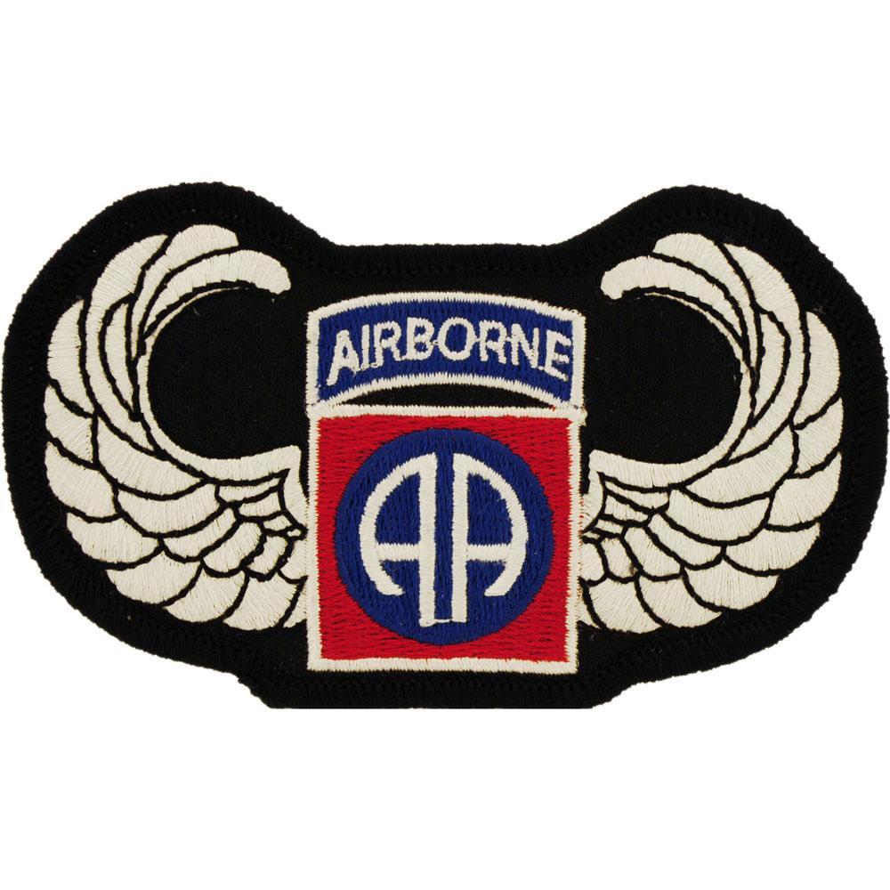 U.S. Army 82nd Airborne Wing Patch Black & White 3"