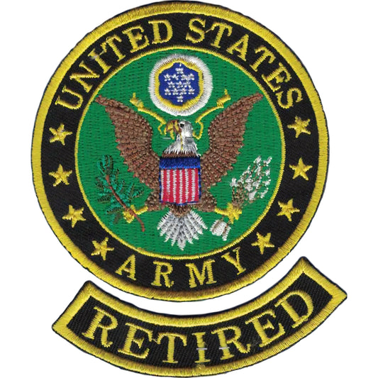 U.S. Army Retired Logo Patch Black & Yellow 3"
