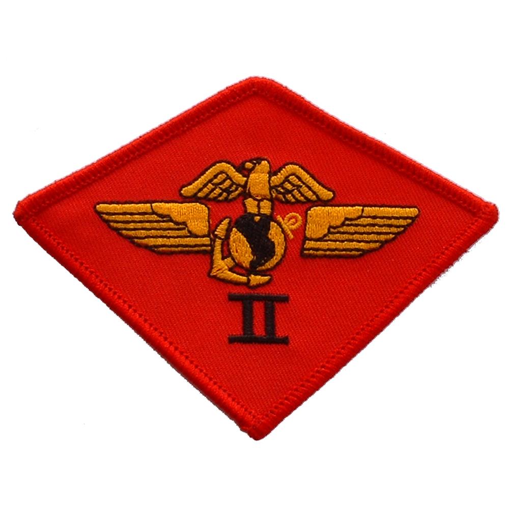 U.S.M.C. 2nd Marine Aircraft Wing Patch Red & Yellow 3"