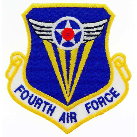 U.S. Air Force 4th Air Force Shield Patch Blue & Yellow