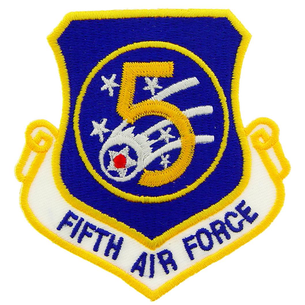 U.S. Air Force 5th Air Force Shield Patch Blue & Yellow