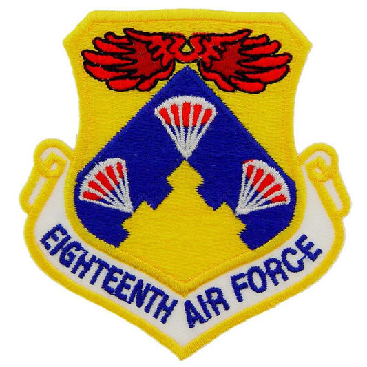 U.S. Air Force 18th Air Force Shield Patch Blue Yellow