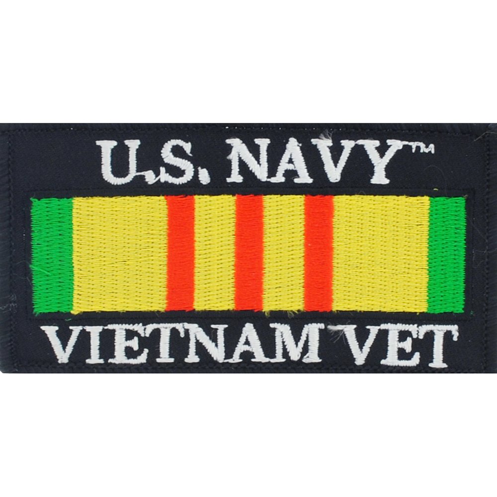 U.S. Navy Vietnam Veteran Patch Black & Yellow 4" x 2 1/8"