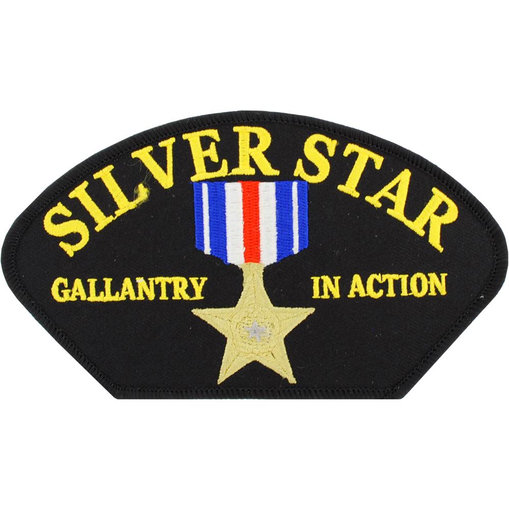 Silver Star Hat Patch 2 3/4" x 5 1/4"