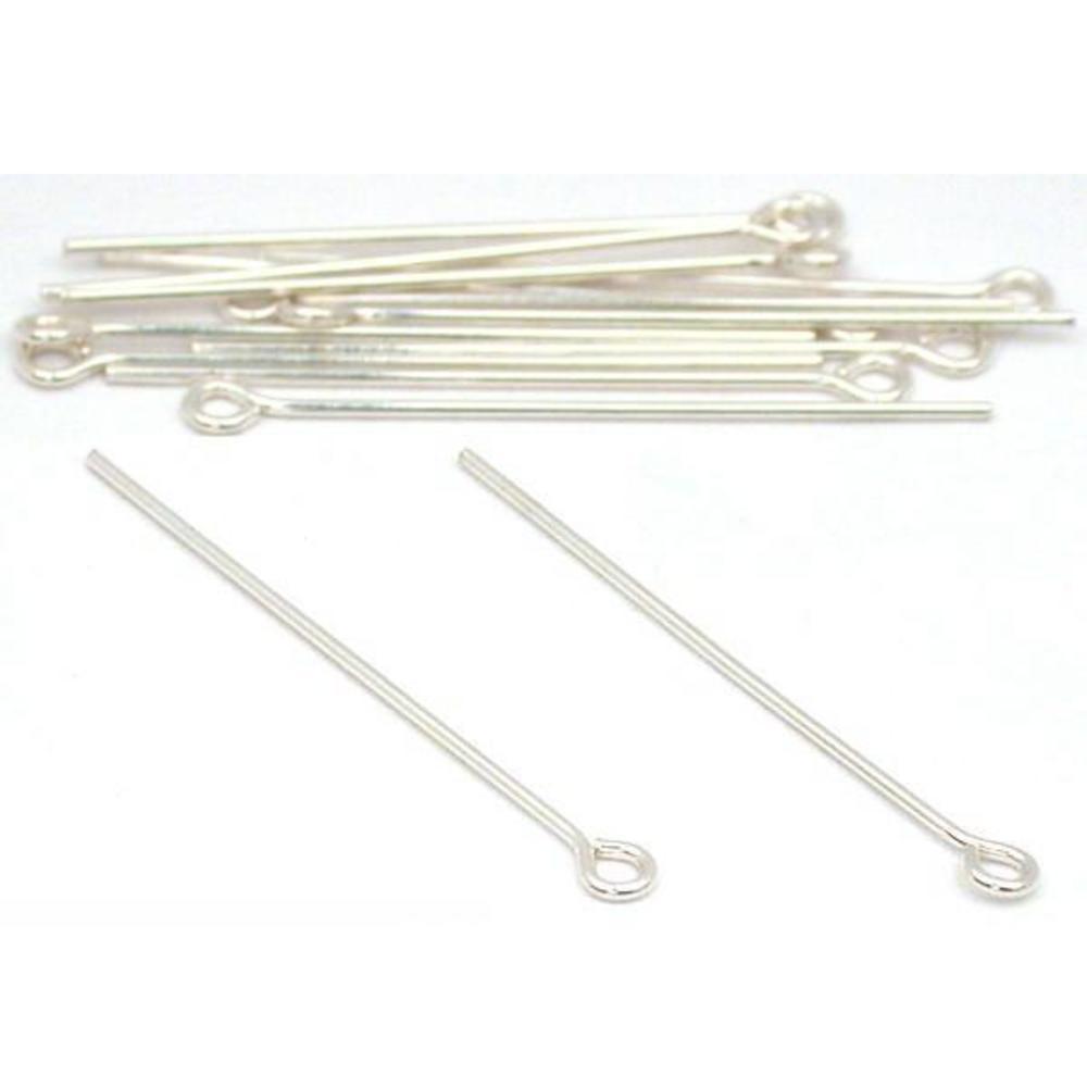 Eye Pins Sterling Silver 22 Gauge 1" 12Pcs