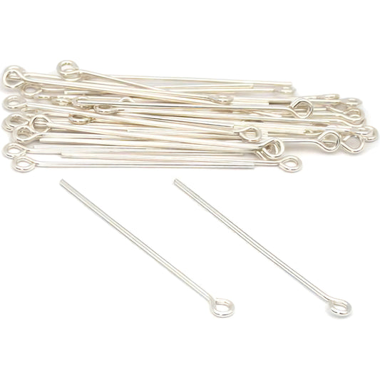 40 Sterling Silver Eye Pins For Jewelry Making