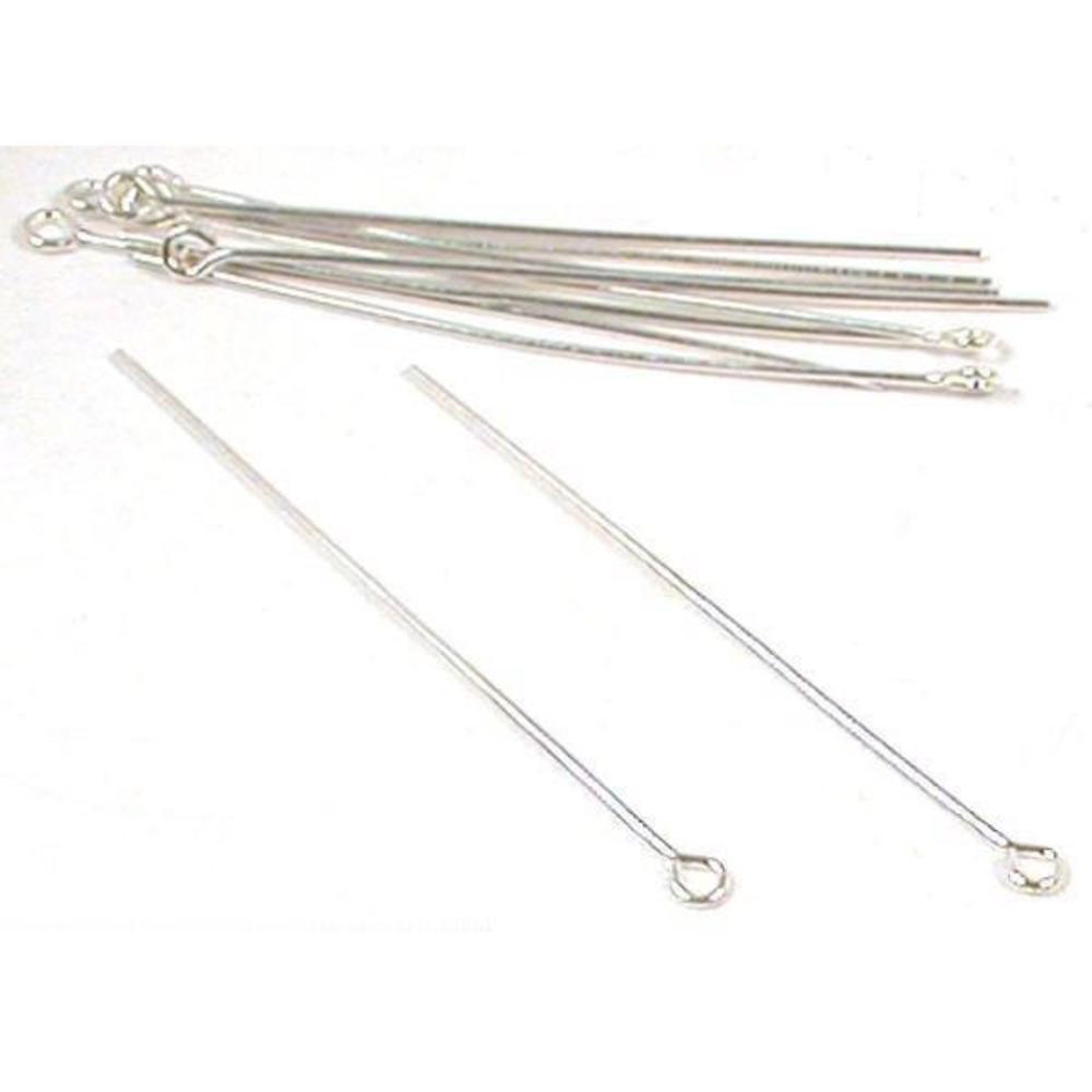 Eye Pins Sterling Silver 22 Gauge 1 1/2" 10Pcs