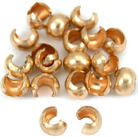 Crimp Bead Covers 14k Gold Filled 2.4mm 20Pcs