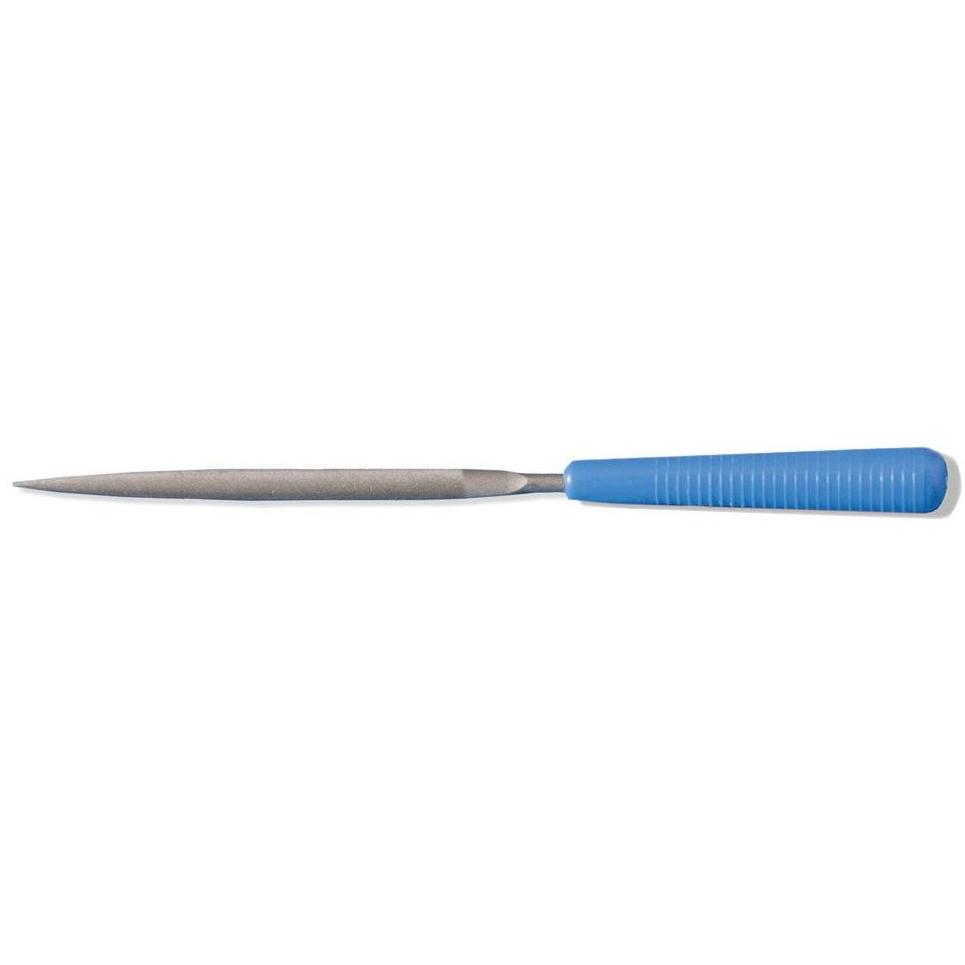 Grobet 14cm Half-Round Needle File w/Handle, Cut 2, Item No. 30.520