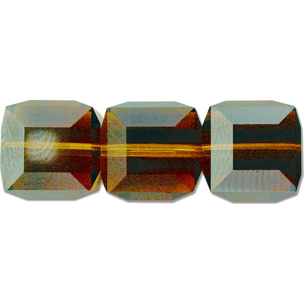 Cube Swarovski Crystal Beads Satin Topaz