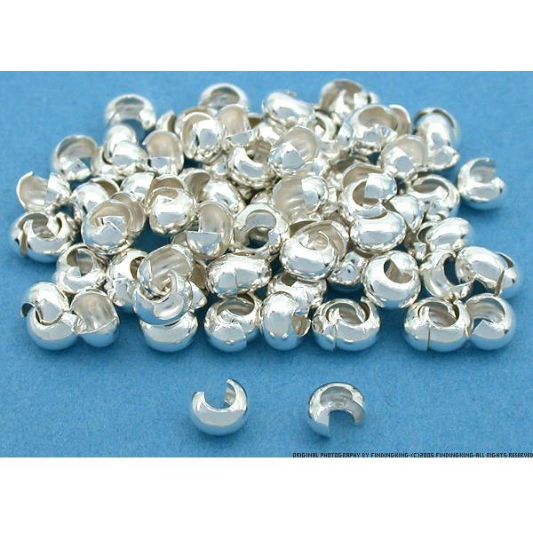 Sterling Silver Crimp Covers 3mm (100)