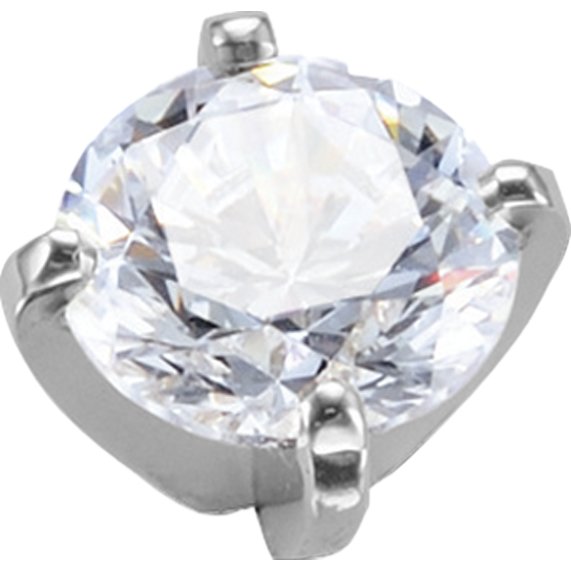 14K White Gold 4 Prong Short Peg Head Round Setting 0.2ct 3.8mm