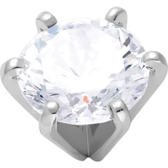 14K White Gold 6 Prong Tall Peg Head Round Setting 0.75ct 5.8mm