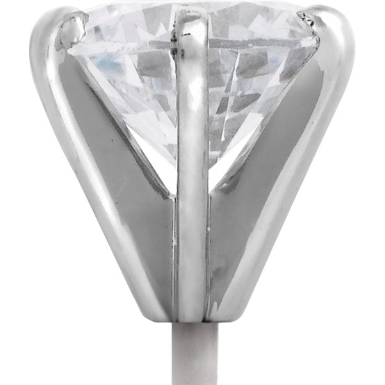 14K White Gold 6 Prong Tall Peg Head Round Setting 3.00ct 9.4mm