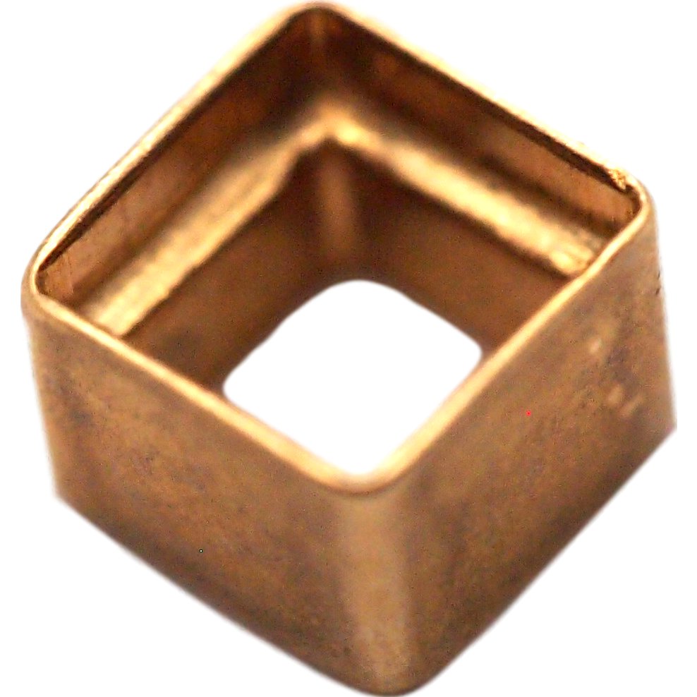 14K Yellow Gold Square Baguette Bezel Setting 0.07ct 2 x 2mm