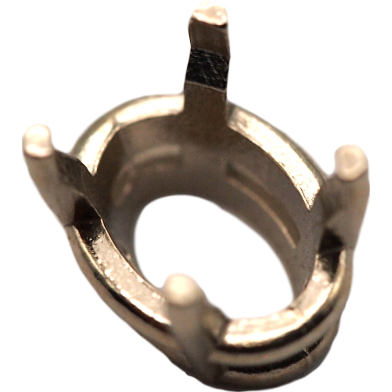 14K White Gold 4 Prong Oval Basket Setting 1.25ct 8 x 6mm