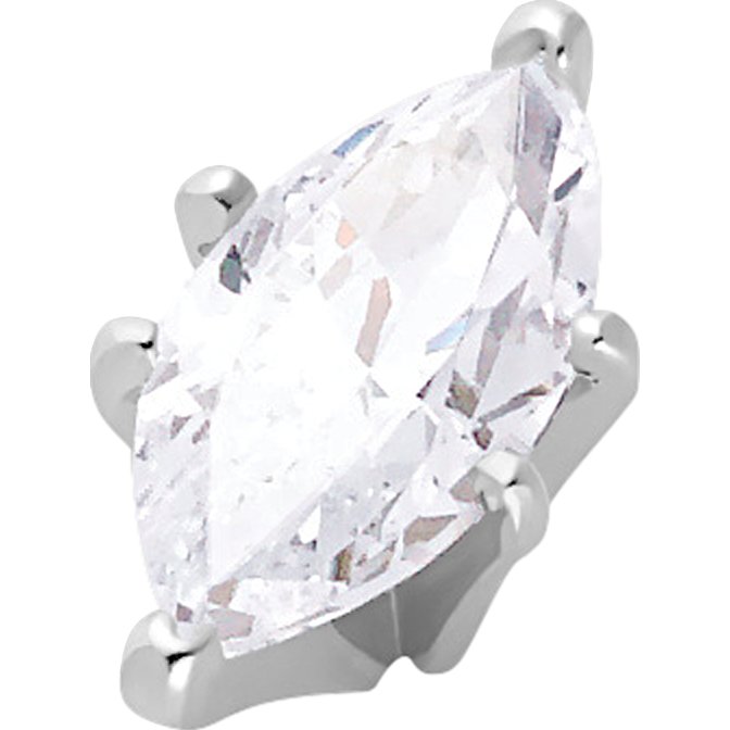14K White Gold 6 Prong Marquise Peg Head Setting 0.75ct 8.5 x 4.5mm