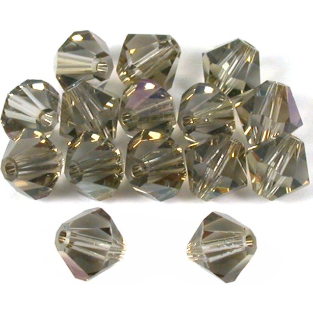 Bicone Swarovski Crystal Beads Black Diamond Champagne