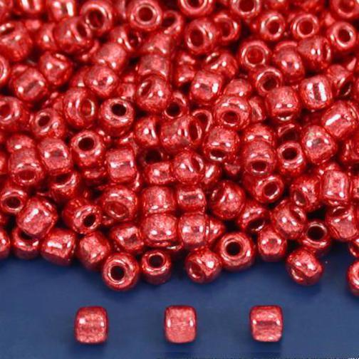 Seed Glass Beads Metallic Dark Red 12/0 25 Grams