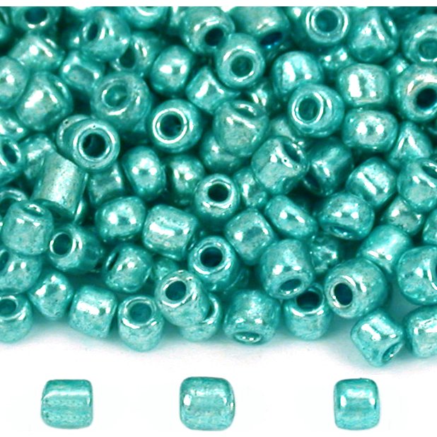 Seed Glass Beads Metallic Teal Blue 12/0 25 Grams