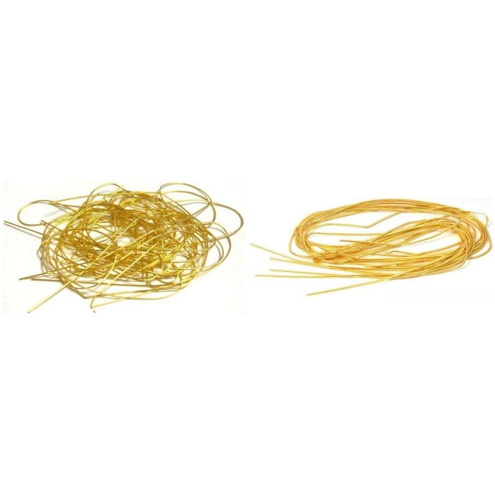 Gold Tone Fine & Medium French Wire Beading String Kit, 5 Grams of
