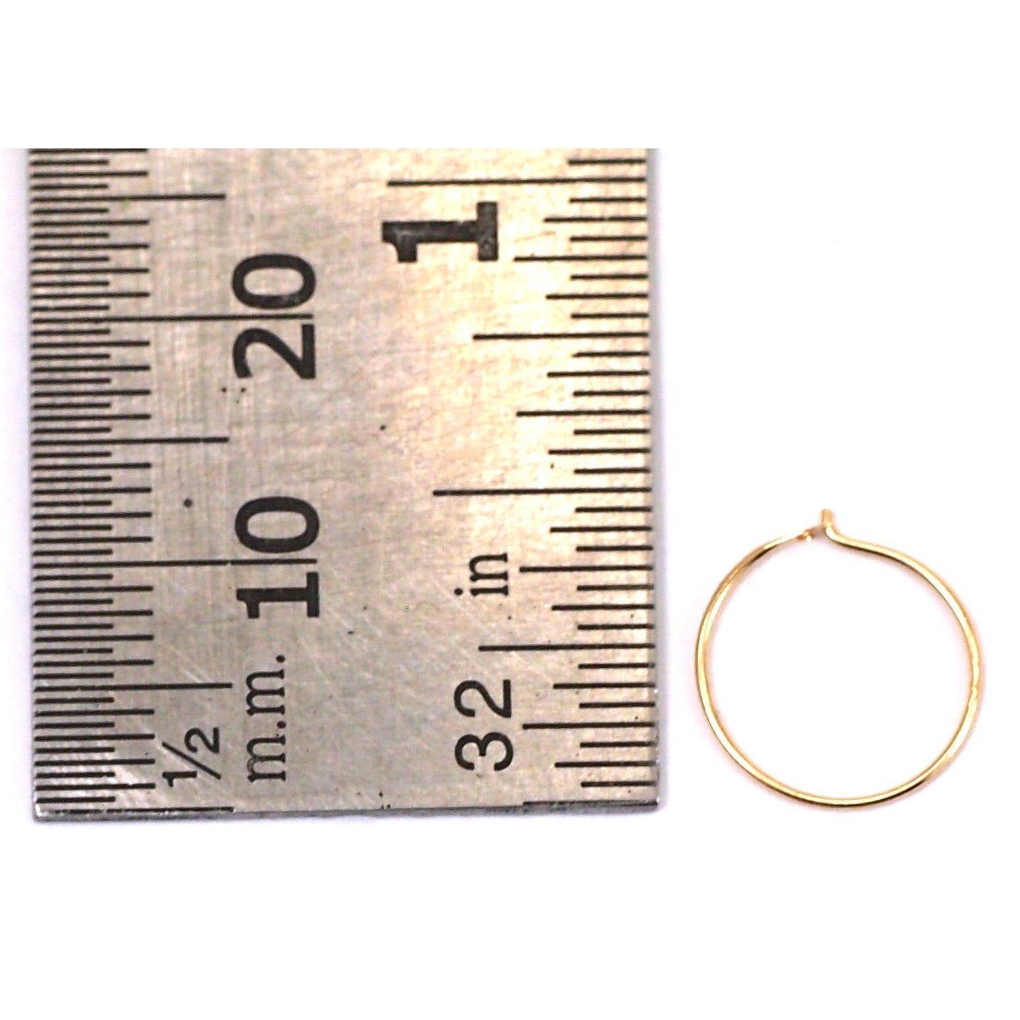 14K Yellow Gold Endless Hoop Earrings with Blue Jewelry Gift Box