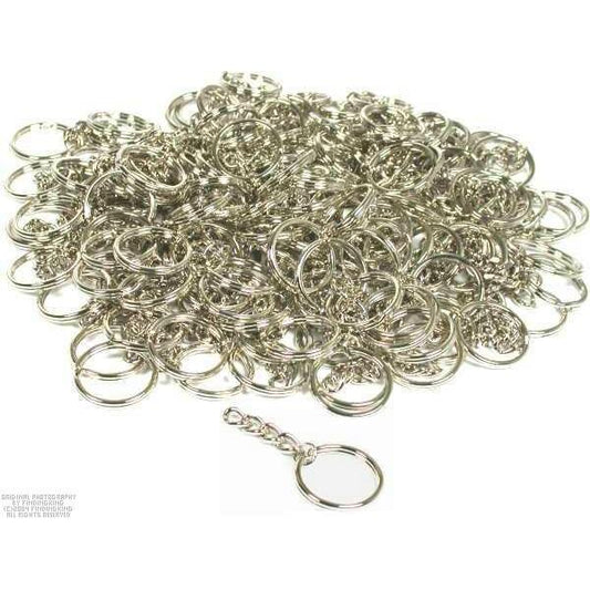 144 Key Chain Wallet Parts Nickel Plated Craft Findings 32mm