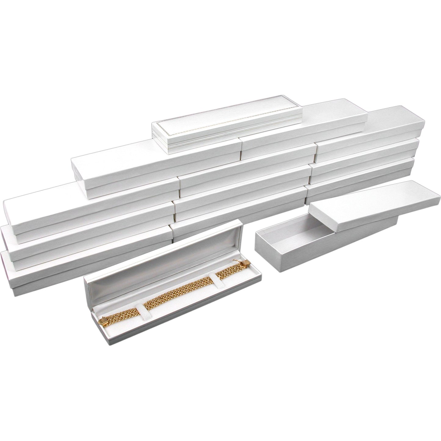 12 White Watch & Bracelet Boxes 8 5/8"