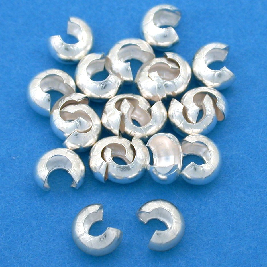 Crimp Bead Covers Sterling Silver 4mm 20Pcs