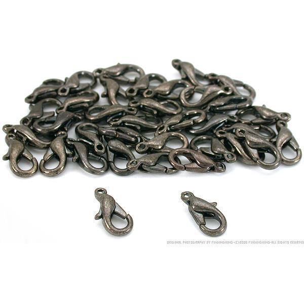 36 Gun Metal Plated Lobster Clasps Necklace Bracelet Jewelry Making 12mm x 6mm