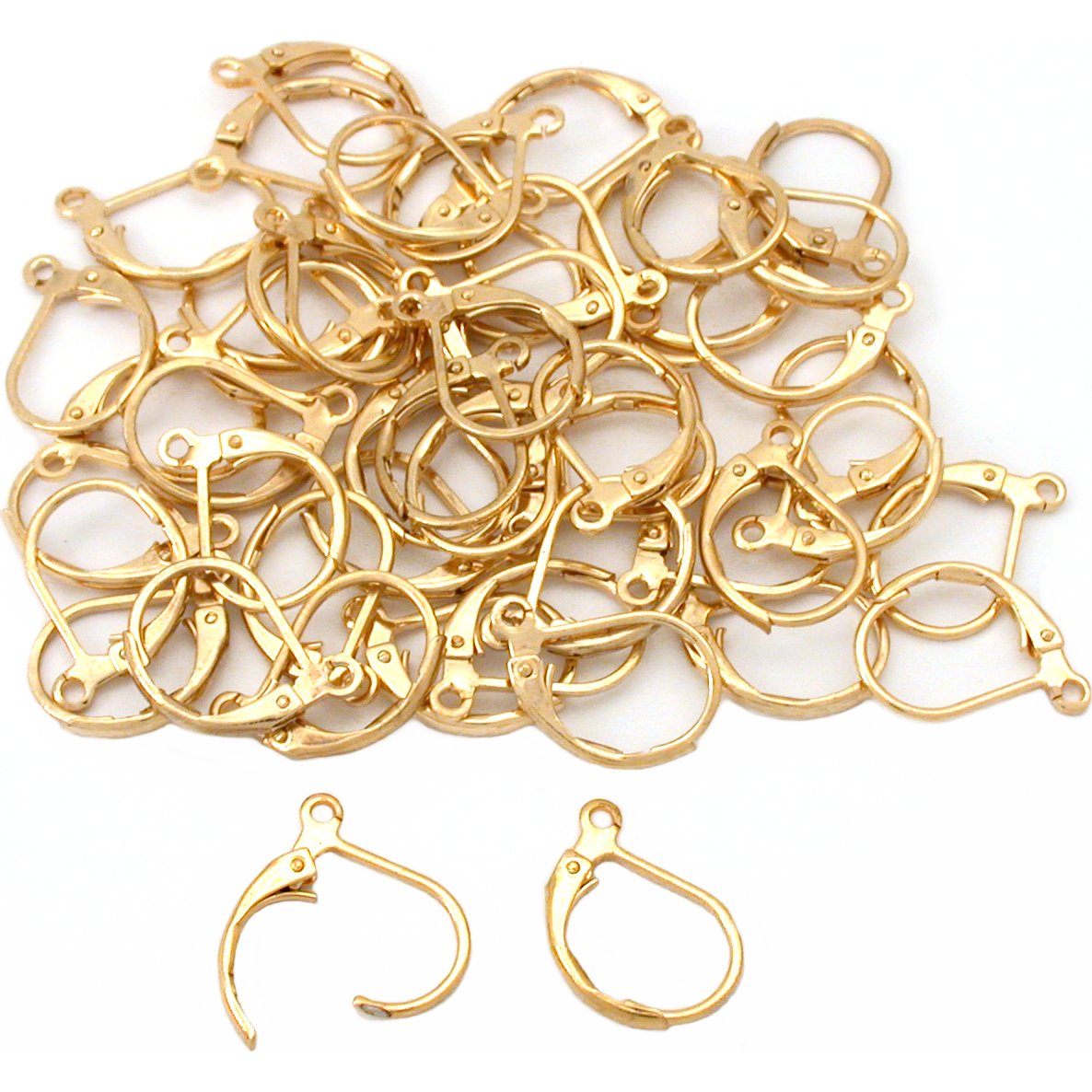 Leverback Earrings Gold Plated 14mm 25 Pairs