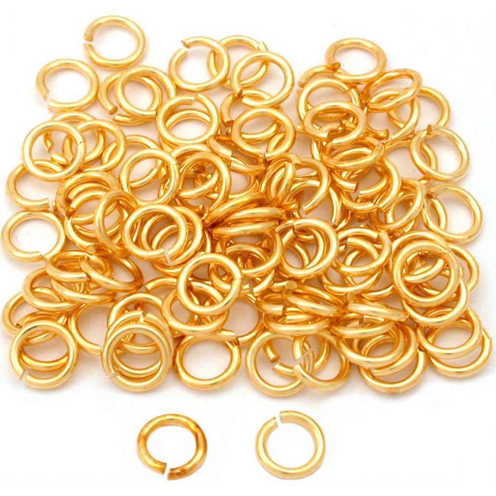 Open Jump Rings Gold Plated 17 Gauge 7mm 100Pcs