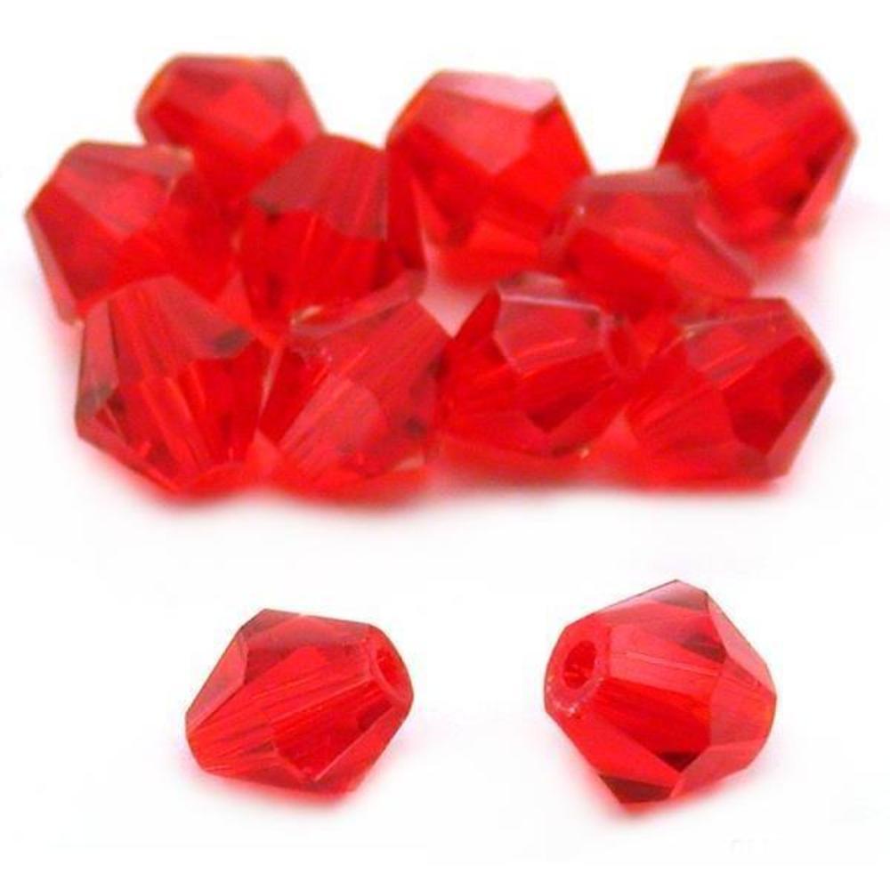 Bicone Crystal Beads Red 6mm 12Pcs
