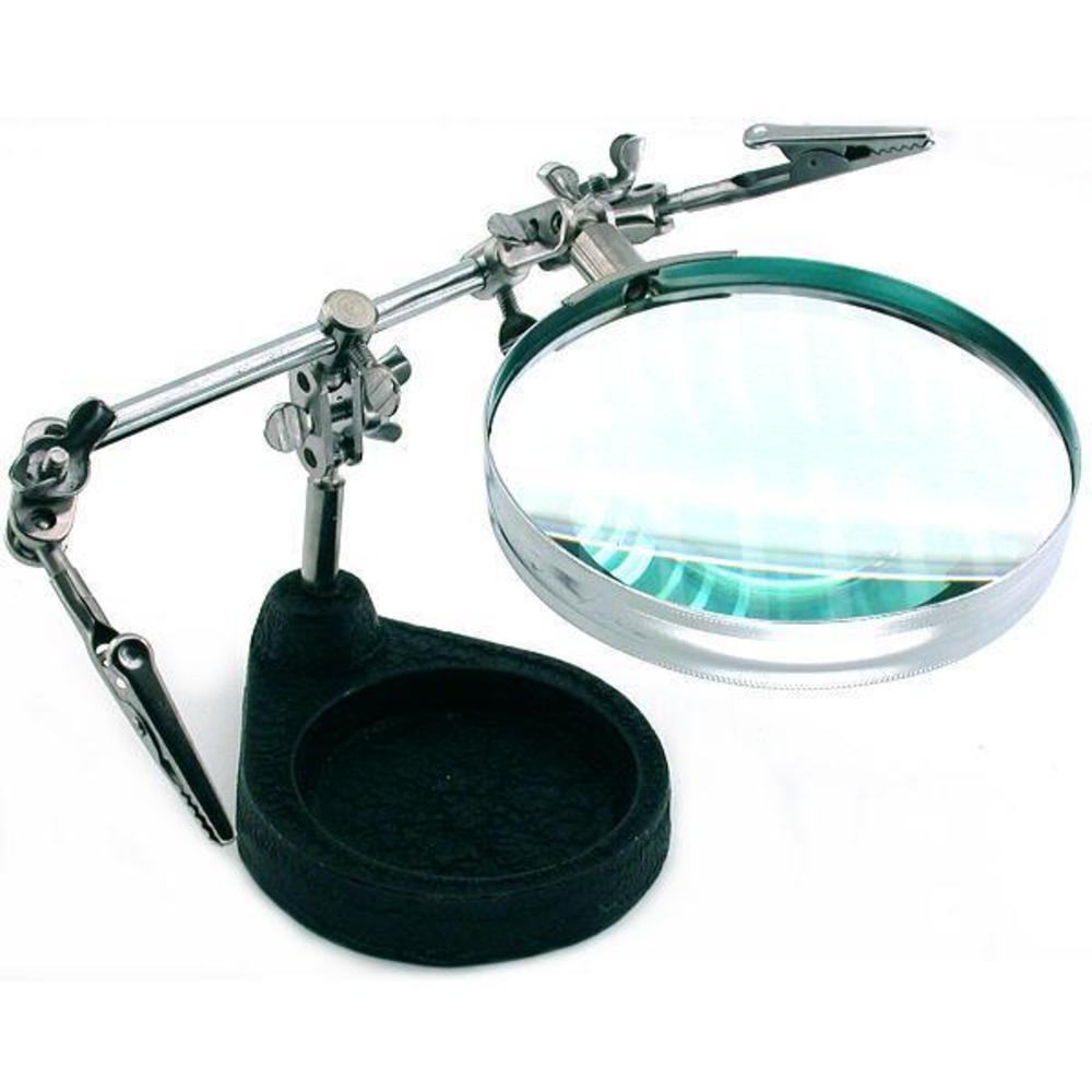 Helping Hand Round Base & 2X Lens 2pc