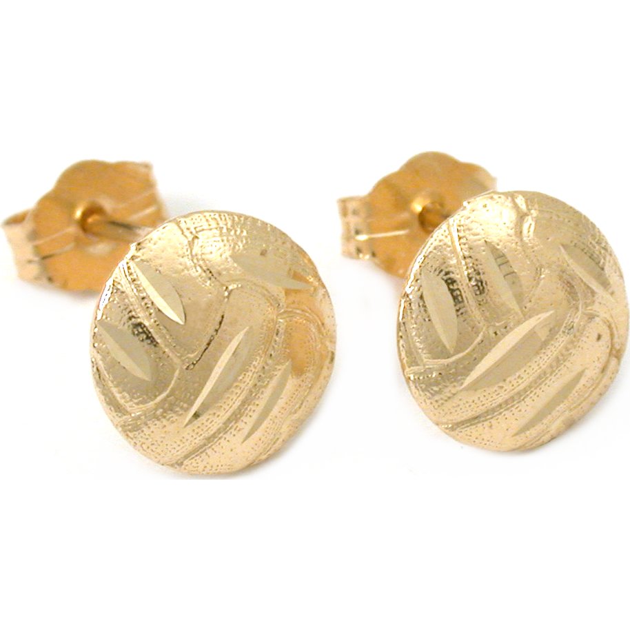14k Gold Volleyball Earrings Sports Player Jewelry 8mm