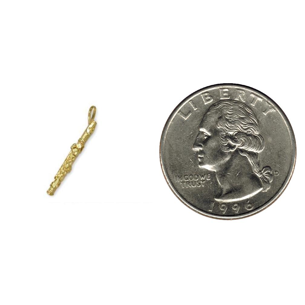 Flute Charm 14k Gold 25mm