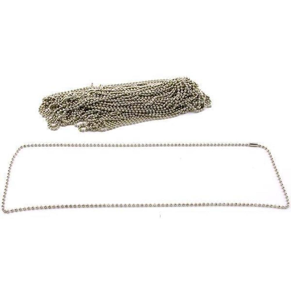 Bead Chains Nickel Plated 24" 24Pcs