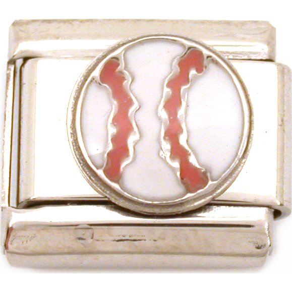 Baseball Italian Charm Enamel Sports Bracelet Jewelry