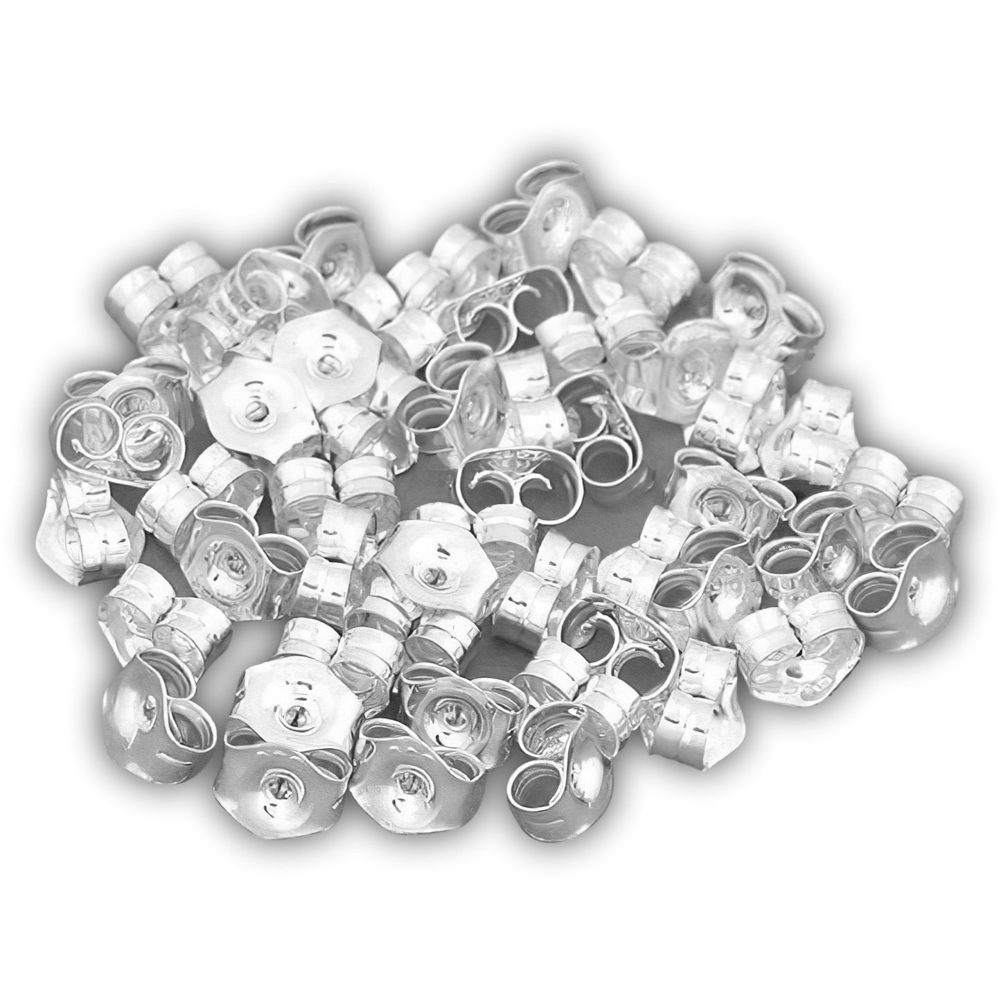 Earring Backs Sterling Silver 4.5mm 25 Pairs