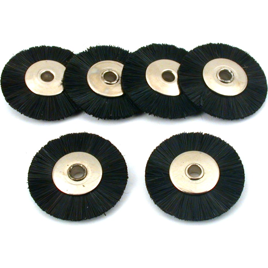 Wheel Brushes Stiff Hair 1" 6Pcs