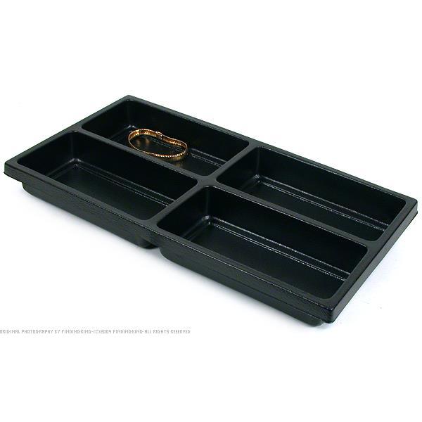 2 Travel Trays Black 4 Slot Watch Bracelet Display Unit